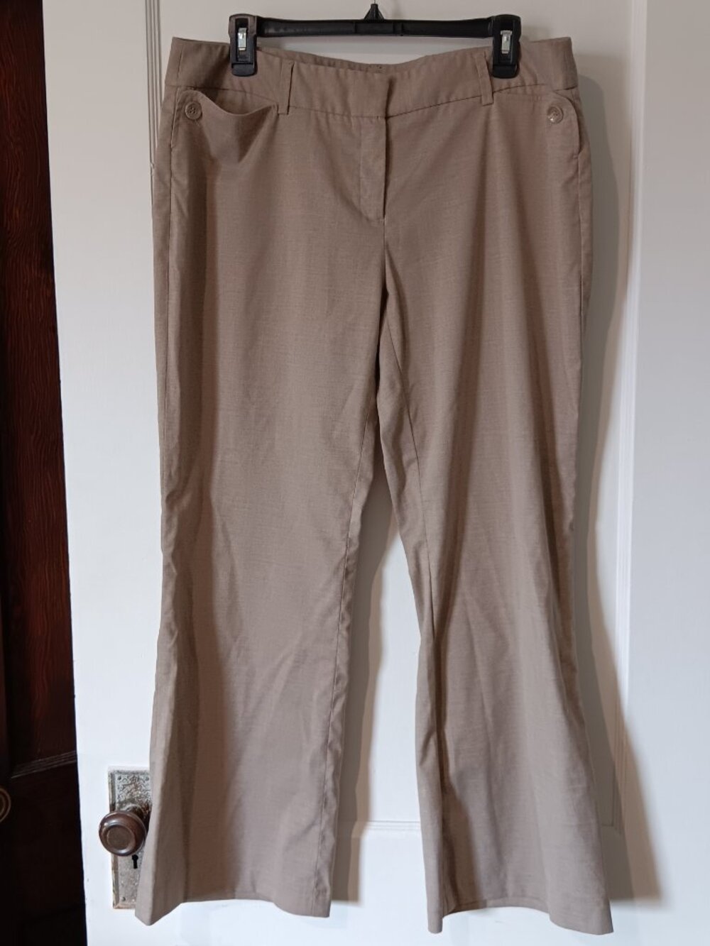 Dalia Collection Neutral Tan/Khaki Bootcut Pants Trousers 14P Business Casual